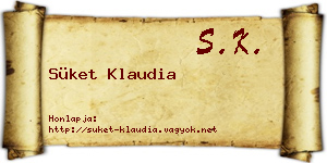 Süket Klaudia névjegykártya