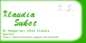 klaudia suket business card