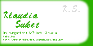 klaudia suket business card